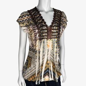 Boho short sleeve blouse